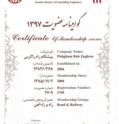 گواهی عضویت گواهی عضویت